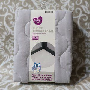 PARENT'S CHOICE Gray Quilted Playard Sheet